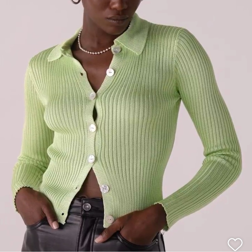 Calle Del Mar Long Sleeve Cardigan in Melon Size Small